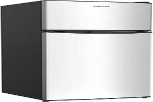 BANGSON Small Refrigerator with Freezer, 4.0 Cu.Ft, Samll Fridge with Freezer, 5 Settings Temperature Adjustable, 2 Doors, Compact Refrigerator for Apartment Bedroom Dorm and Office, Silver