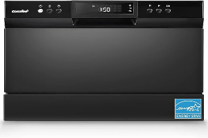 COMFEE’ Countertop Dishwasher, Energy Star Portable Dishwasher, 6 Place Settings & 8 Washing Programs, Speed, Baby-Care, ECO& Glass, Dish Washer for Dorm, RV& Apartment, Black