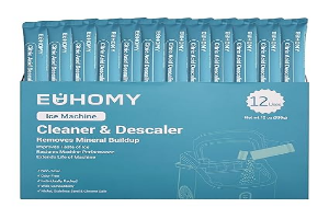 EUHOMY Ice Maker Cleaner & Descaler | 12 Use & Individually Packed | Ice Machine Cleaner with Organic Citric Acid Descaling Powder, Ideal for All Brands