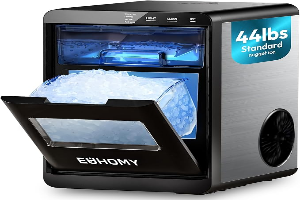 EUHOMY Nugget Ice Maker Countertop, 44Lbs/24H Sonic Ice Maker Machine, Self-Cleaning Pellet Ice Makers with Ice Scoop&Basket, Countertop Pebble Ice Maker for Home/Kitchen/Office