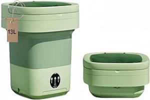 Portable washing machine,Mini Washer,13L upgraded large capacity foldable Washer.Deep cleaning of underwear, baby clothes and other small clothes.Suitable for apartments, dormitories, hotels.(Green)