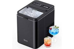 Silonn Ice Maker Countertop, 8 Cubes in 6 Mins, 26.5lbs/24H, Self-Cleaning