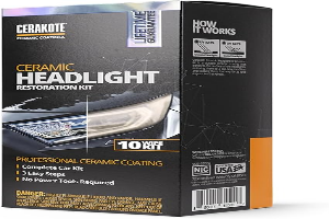 CERAKOTE® Ceramic Headlight Restoration Kit – Guaranteed To Last As Long As You Own Your Vehicle – Brings Headlights Back to Like New Condition - No Power Tools Required - 10 Wipe Kit