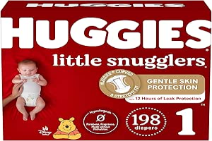 Huggies Size 1 Diapers, Little Snugglers Diapers, Size 1 (8-14 lbs), 198 Ct (6 packs of 33)