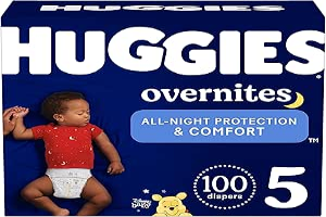 Huggies Size 5 Overnites Baby Diapers: Overnight Diapers, Size 5 (27+ lbs), 100 Ct (2 Packs of 50)