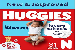 Huggies Size Newborn Diapers, Little Snugglers Baby Diapers, Size Newborn (up to 10 lbs), 31 Count, Packaging May Vary