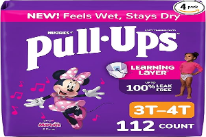 Pull-Ups Girls' Potty Training Pants, Size 3T-4T Training Underwear (32-40 lbs), 112 Count