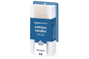 Amazon Basics Double-Tipped Cotton Swabs for Personal Hygiene and Baby Care, Cotton, Versatile, Baby Safe, 500 Count