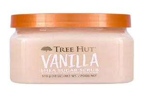 Tree Hut Vanilla Shea Sugar Scrub, Mothers Day Gifts, Exfoliating & Hydrating Body Scrub with Shea Butter & Essential Oils, Smooth Skin, For All Skin Types, Vegan, 18 oz