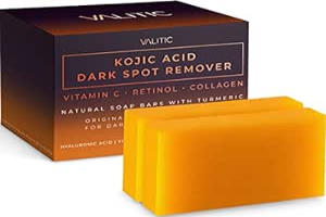 VALITIC Kojic Acid Dark Spot Remover Soap Bars - Original Japanese Complex Infused with Collagen, Hyaluronic Acid, Vitamin E, Shea Butter, Castile Olive Oil (2 Pack)