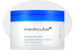 medicube Toner Pads Zero Pore Pad 2.0 | Dual-Textured Facial Pad for Exfoliation and Pore Care with 4.5% AHA Lactic Acid, 0.45% BHA Salicylic Acid | Ideal for All, Korean Skin Care, 70 Pads (1 Pack)