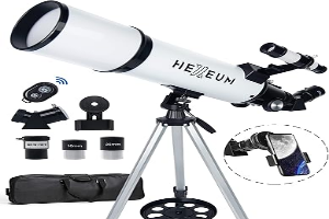 Koolpte Telescope 80mm Aperture 600mm - Astronomical Portable Refracting Telescope Fully Multi-Coated High Transmission Coatings AZ Mount with Tripod Phone Adapter, Wireless Control, Carrying Bag.