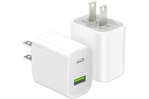 2 Pack USB C Charger Block, Dual Port Type C Wall Charger Fast Charging 20W Power Adapter Cube for iPhone 14/14 Pro/14 Pro Max/14 Plus/13/12/11, XS/XR/X, iPad, Samsung, More