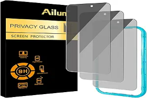 Ailun 3 Pack for iPhone 17 Pro Privacy Screen Protector [6.3 inch] with installation frame, Anti Spy Private Tempered Glass Anti-Scratch Case Friendly