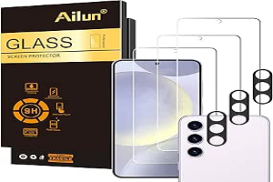 Ailun Glass Screen Protector for Galaxy S24+ / S24 Plus [6.7 Inch] 3Pack + 3Pack Camera Lens Tempered Glass Fingerprint Unlock 0.25mm Anti-Scratch Case Friendly Clear - HD