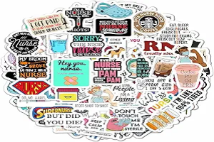 BulbaCraft 100Pcs Funny Nurse Stickers, Funny Nurse Gifts, Nursing Stickers, Medical Decals for Computer, Cups, Planner Laptop Decals, Gifts for Women & Men