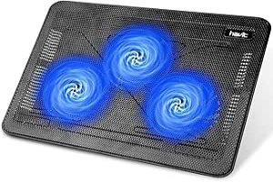 havit Laptop Cooling Pad, HV-F2056 15.6-17'' Slim Portable USB Powered (3 Fans), Black/Blue