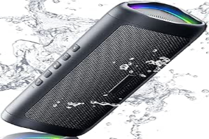 Bluetooth Speaker with HD Sound, Portable Wireless, IPX5 Waterproof, Up to 24H Playtime, TWS Pairing, BT5.3, for Home/Party/Outdoor/Beach, Electronic Gadgets, Birthday Gift (Black)