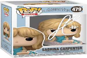 Sabrina Carpenter in Night Gown #479 Facsimile Signed Reprint Laser Autographed Funko POP! Rocks Figurine with Protector Case