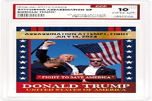 Trump Trading Card - Assasination Attempt- Gem 10 Graded - Trump Collectible Card - Trump Gifts - Trump 2024 - Make America Great Again