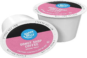 Amazon Brand - Happy Belly Medium Roast Coffee Pods, Donut Style, Compatible with Keurig 2.0 K-Cup Brewers, 100 Count
