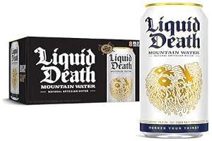 Liquid Death, Still Mountain Water, 8-Pack (King Size 19.2oz Cans), Real Mountain Source, Natural Minerals & Electrolytes