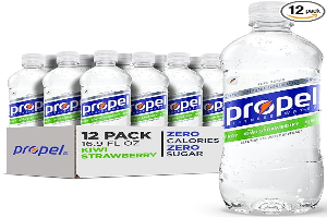 Propel, Kiwi Strawberry, Zero Calorie Sports Drinking Water with Electrolytes and Vitamins C&E, 16.9 Fl Oz (12 Count)
