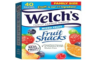 Welch's Fruit Snacks, Mixed Fruit, Perfect Halloween Candy Bulk Pack, Gluten Free, Individual Single Serve Bags, 0.8 oz (Pack of 40)