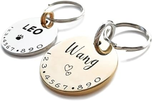 Cats Dogs ID Tags Personalized Lovely Symbols Pets Collar Name Accessories Simple Custom Engraved Products for Extra Small Four Legged Child Necklace Chain Anti-Lost Shiny Stainless Steel Charm