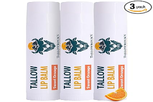 Moisturizing Tallow Lip Balm – Grass-Fed Beef Tallow with Organic Coconut Oil, Beeswax, and Vitamin E – Sweet Orange – Lip Balm Set – Travel Essential – 3-Pack