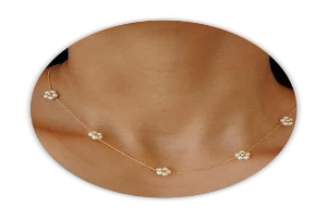 SmileBelle Daisy Pearl Necklace, Dainty Pearl Choker Necklace for Women as Flower Necklace, Trendy Gold Necklaces as Summer Jewelry Teen Girls Daisy Gift as Bride Necklace Wedding Jewelry