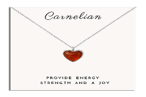 SmileBelle Red Heart Necklace Carnelian Necklace for Women, Red Heart Pendant Necklace Heart Jewelry as First Day of School Gifts for Girls, Red Necklaces for Anniversary Birthday Gifts for Her