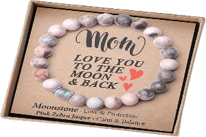 THEMEROL Mothers Day Birthday Gifts for Mom/Auntie/Grandma/Sister-Love/Balance-Natural Crystal Bracelet with Meaning-Handmade Gifts