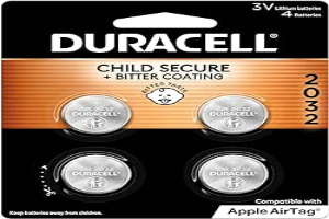 Duracell 2032 Lithium Battery. 4 Count Pack. Child Safety Features. Compatible with Apple AirTag, Key Fob, and other devices. CR2032 Lithium 3V Cell. 2032 Battery, Lithium Coin Battery