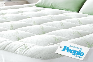 Niagara Sleep Solution Ultra Soft Queen Size Mattress Topper - Viscose Made from Bamboo Pillow Top Mattress Pad for Back Pain Relief - Naturally Cooling for Hot Sleepers, Green