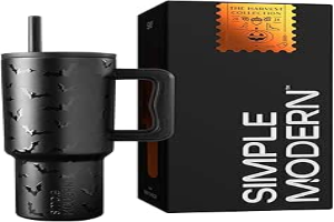 Simple Modern Halloween 40 oz Tumbler with Handle and Straw Lid | Leak-Proof Insulated Stainless Steel Water Bottle Travel Mug | Gifts for Women Men Him Her | Trek Signature | Spooky Bats