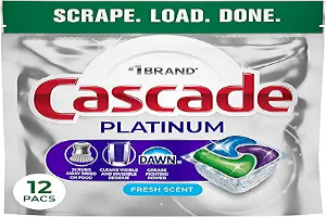 Cascade Platinum Dishwasher Pods, Dishwasher Detergent, Dish Detergent Soap, Fresh, 12 count