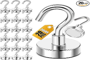 DIYMAG Magnetic Hooks, 30lbs+ Magnet Hook 2026 Cruise Cabin Ship Essentials Heavy Duty Strong Magnets Refrigerator Fridge Hanging for Classroom Beach Vacation Kitchen Grills Home 20 Pack (Silver)