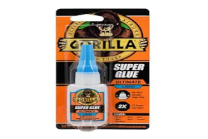 Gorilla Super Glue Ultimate, Fast-Setting Cyanoacrylate Adhesive for Quick Fixes & Repairs, 15g Bottle with Anti-Clog Cap, Clear (Pack of 1)