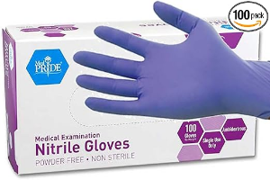 MedPride Powder-Free Nitrile Exam Gloves, Iris Blue, Medium, Box/100