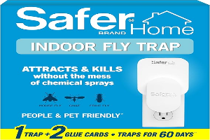 Safer Home Indoor Plug-In Fly Trap - SH502 - Effective Fruit Fly Traps for Indoors, Gnat Traps for House Indoor, 400 Sq Ft Protection - Style: 1 Device + 2 Glue Cards
