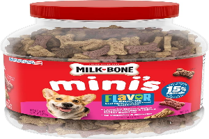 Milk-Bone Flavor Snacks Mini’s Dog Biscuits, Flavored Crunchy Dog Treats, 36 Oz. Canister