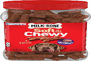 Milk-Bone Soft & Chewy Dog Treats, Made with Real Beef & Filet Mignon, 25 Ounce Canister