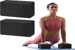 Gaiam Yoga Block - Supportive Latex-Free Eva Foam - Soft Non-Slip Surface with Beveled Edges for Yoga, Pilates, Meditation