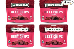Rhythm Superfoods Beet Chips Organic and Non GMO Vegan Gluten Free Snacks, Naked, 1.4 Ounce (Pack of 4)
