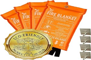 Supa Ant Emergency Fire Blanket and Fire Cape for Home and Kitchen Up to 1500F High Visibility Glow in The Dark Smother Kitchen Fire Blanket